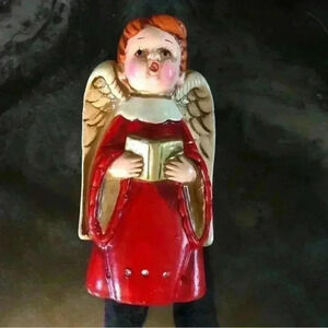 Vintage Christmas Angel Choirboy Toothpick  hors d’ouevres holder. Made in Japan